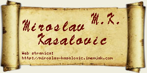 Miroslav Kasalović vizit kartica